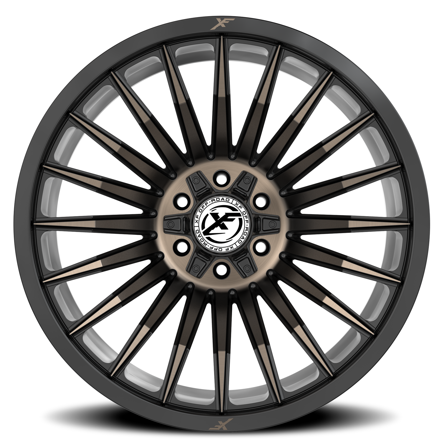 XF OFF-ROAD XF-231 20X10 -12 6X135/6X139.7 SATIN BLACK & BRONZE MACHINED DOUBLE DARK TINT