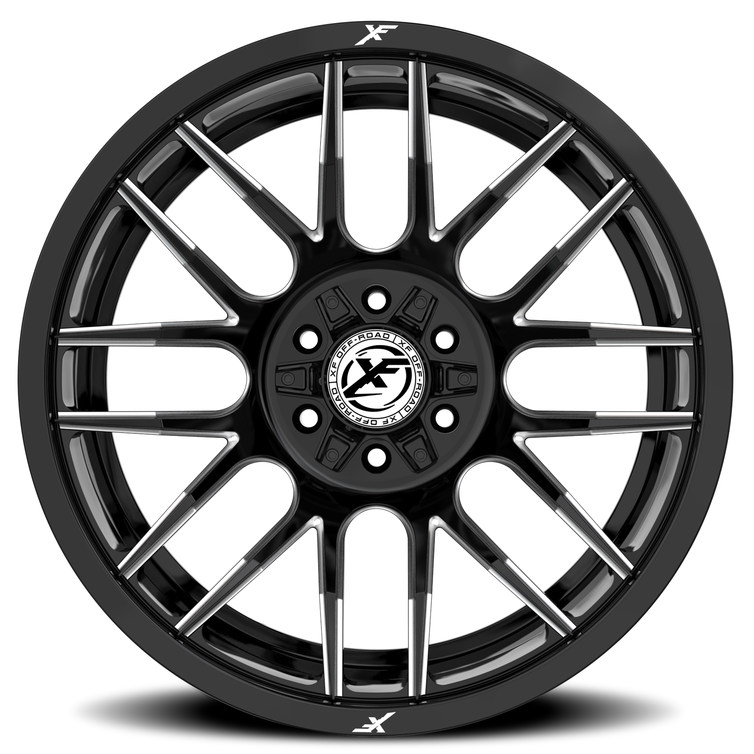 XF OFF-ROAD XF-232 17X9 12 5X127/5X139.7 GLOSS BLACK & MILLED