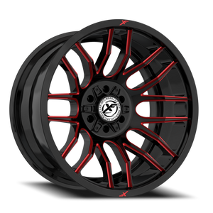 XF OFF-ROAD XF-232 20X9 0 5X127/5X139.7 GLOSS BLACK & RED MILLED