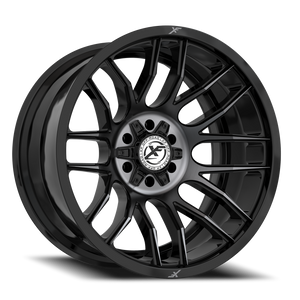 XF OFF-ROAD XF-232 20X12 -44 8X165.1/8X170 GLOSS BLACK & MACHINED TITANIUM DOUBLE DARK TINT