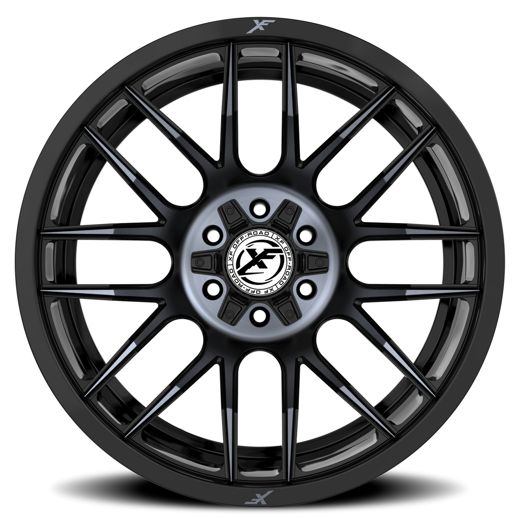 XF OFF-ROAD XF-232 20X9 0 6X135/6X139.7 GLOSS BLACK & MACHINED TITANIUM DOUBLE DARK TINT