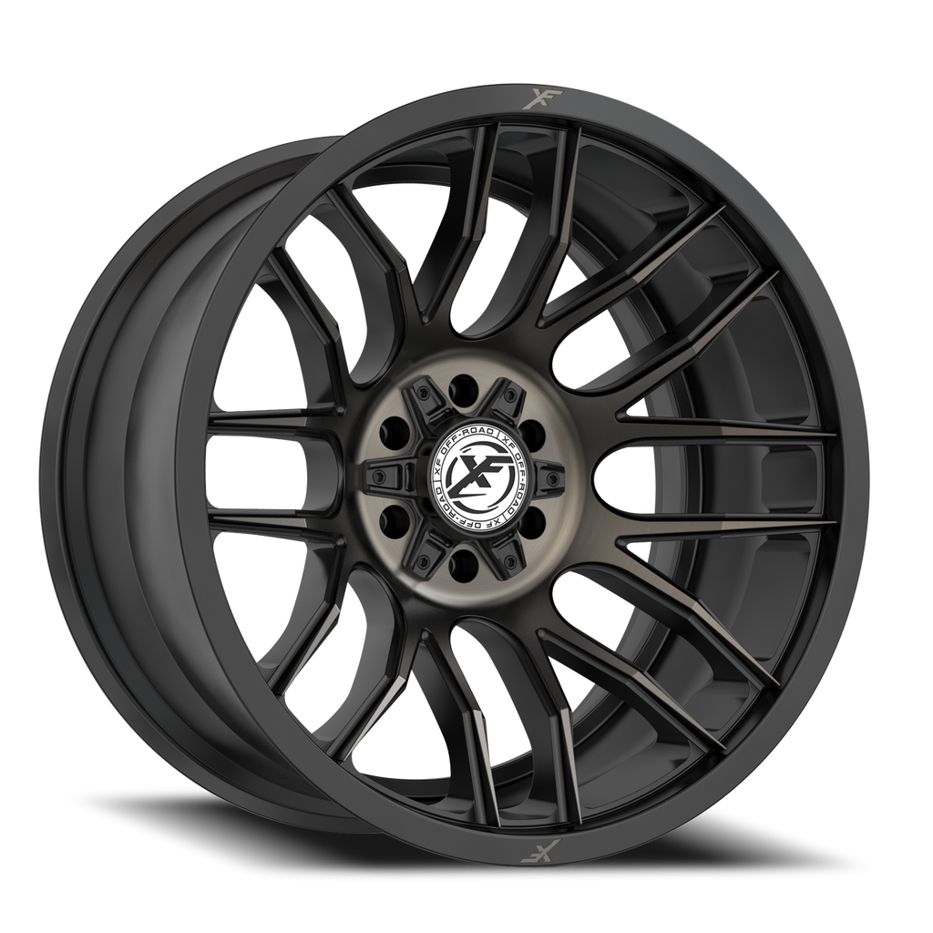 XF OFF-ROAD XF-232 18X9 12 5X127/5X139.7 SATIN BLACK & BRONZE MACHINED DOUBLE DARK TINT