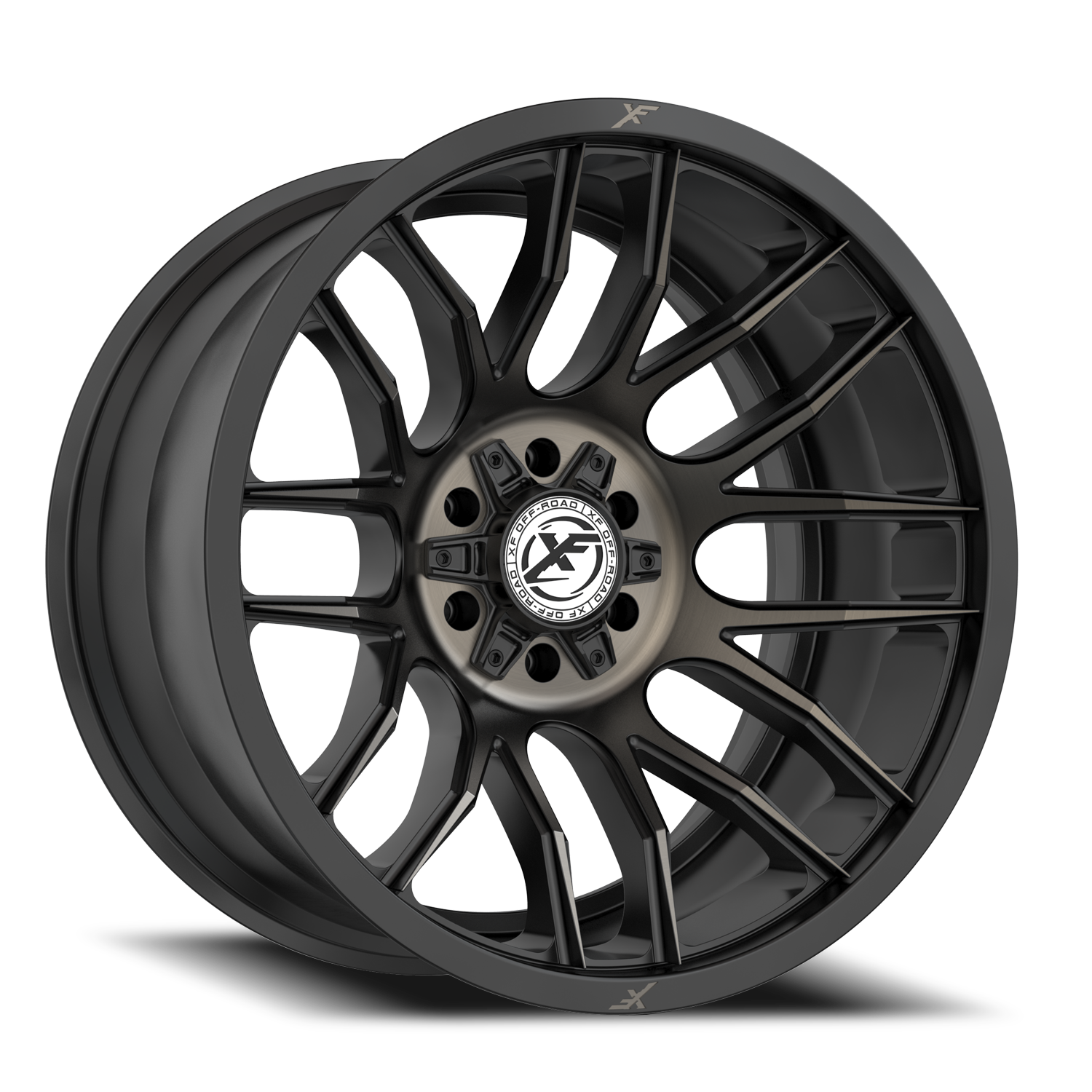 XF OFF-ROAD XF-232 20X10 -24 6X135/6X139.7 SATIN BLACK & BRONZE MACHINED DOUBLE DARK TINT