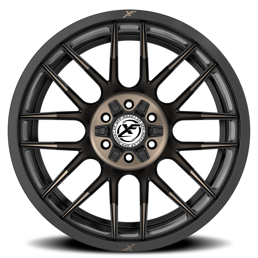 XF OFF-ROAD XF-232 20X12 -44 8X165.1/8X170 SATIN BLACK & BRONZE MACHINED DOUBLE DARK TINT