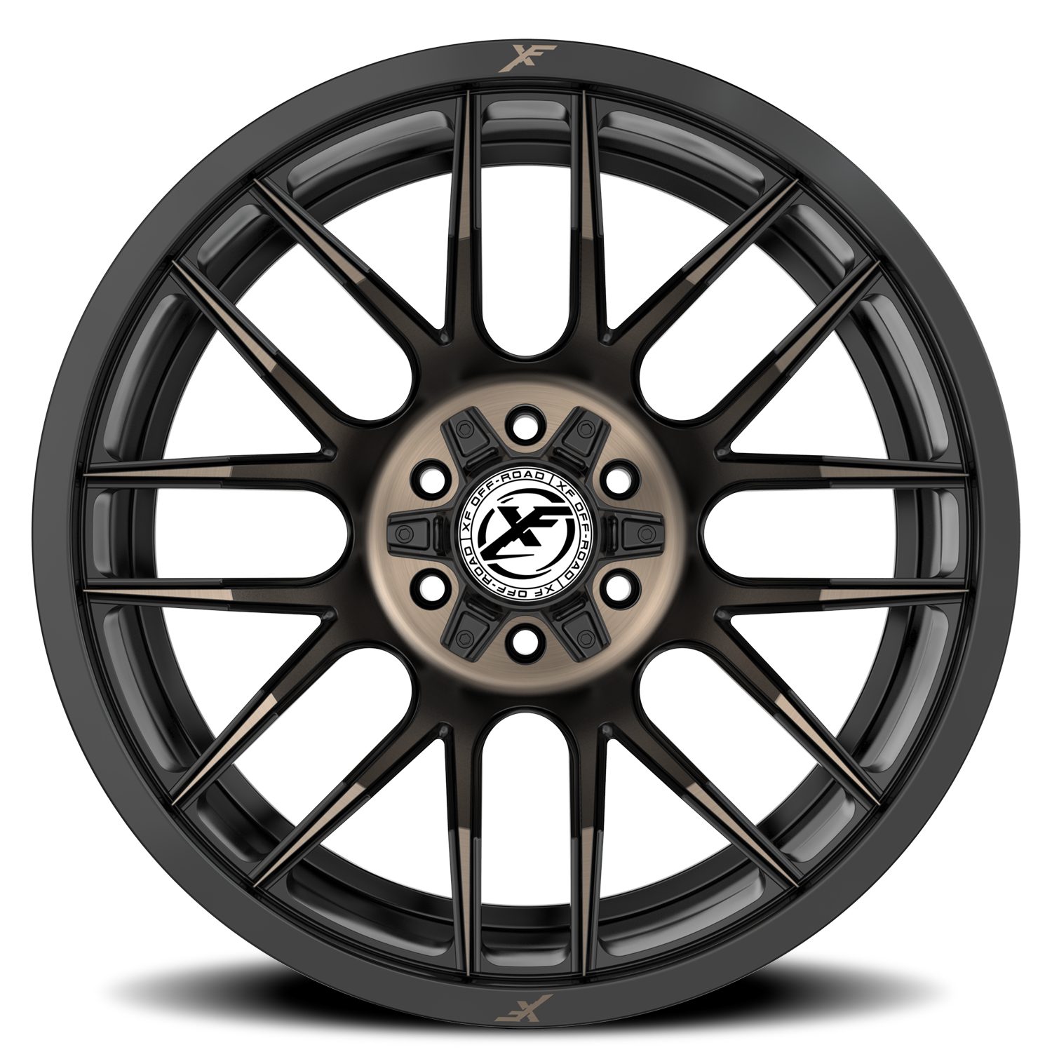 XF OFF-ROAD XF-232 20X12 -44 8X165.1/8X170 SATIN BLACK & BRONZE MACHINED DOUBLE DARK TINT