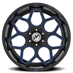 XF OFF-ROAD XF-233 20X10 -24 5X127/5X139.7 GLOSS BLACK & BLUE MILLED