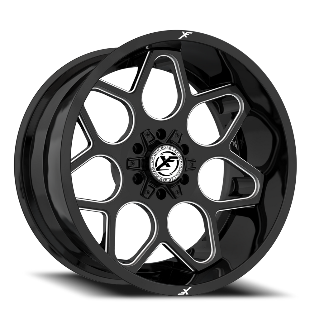 XF OFF-ROAD XF-233 20X10 -12 5X127/5X139.7 GLOSS BLACK & MILLED