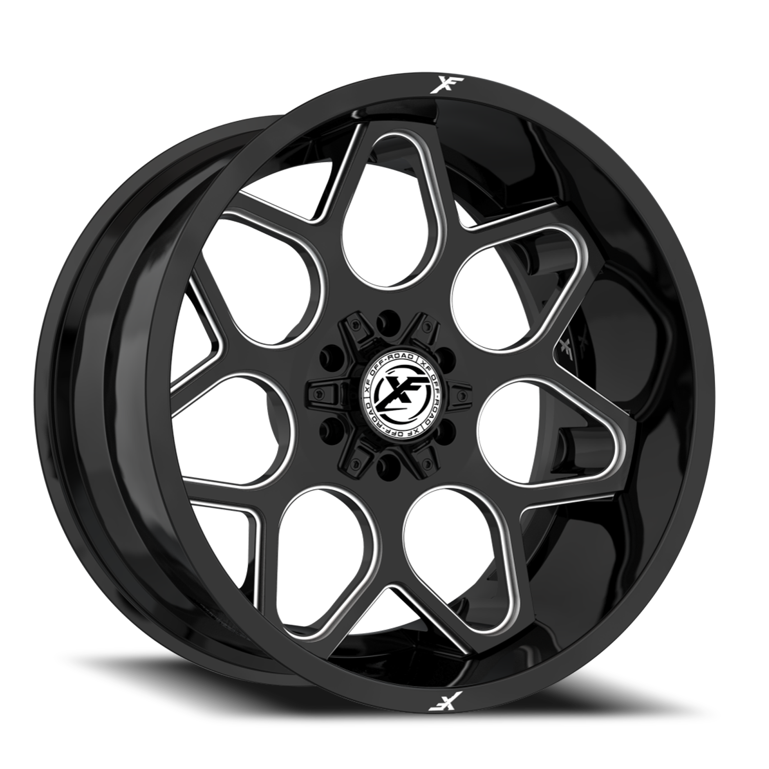 XF OFF-ROAD XF-233 20X10 -12 8X165.1/8X180 GLOSS BLACK & MILLED