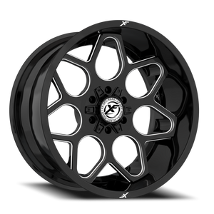 XF OFF-ROAD XF-233 20X10 -12 8X165.1/8X180 GLOSS BLACK & MILLED