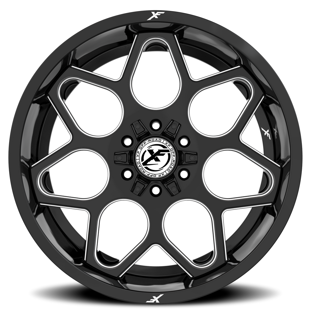 XF OFF-ROAD XF-233 20X10 -12 6X135/6X139.7 GLOSS BLACK & MILLED