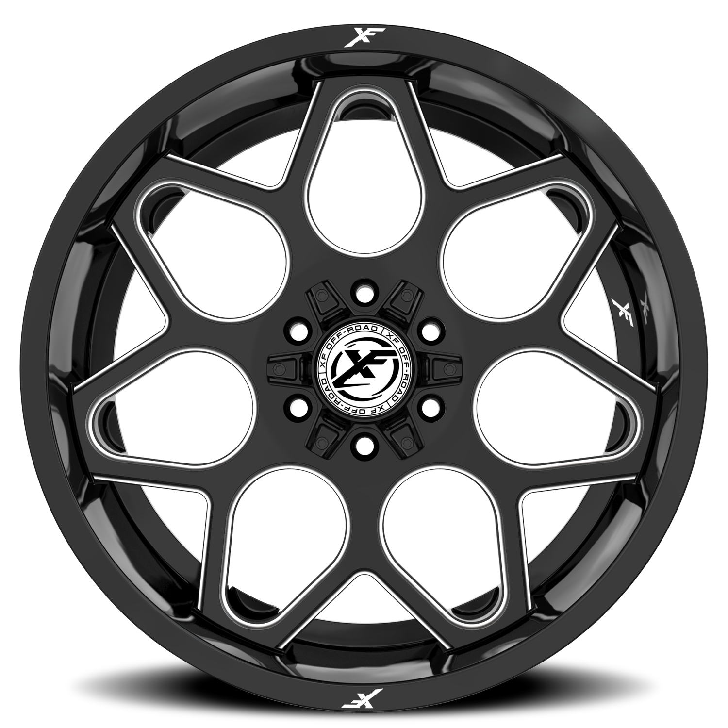 XF OFF-ROAD XF-233 20X10 -12 6X135/6X139.7 GLOSS BLACK & MILLED