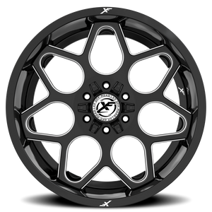 XF OFF-ROAD XF-233 20X10 -12 6X135/6X139.7 GLOSS BLACK & MILLED