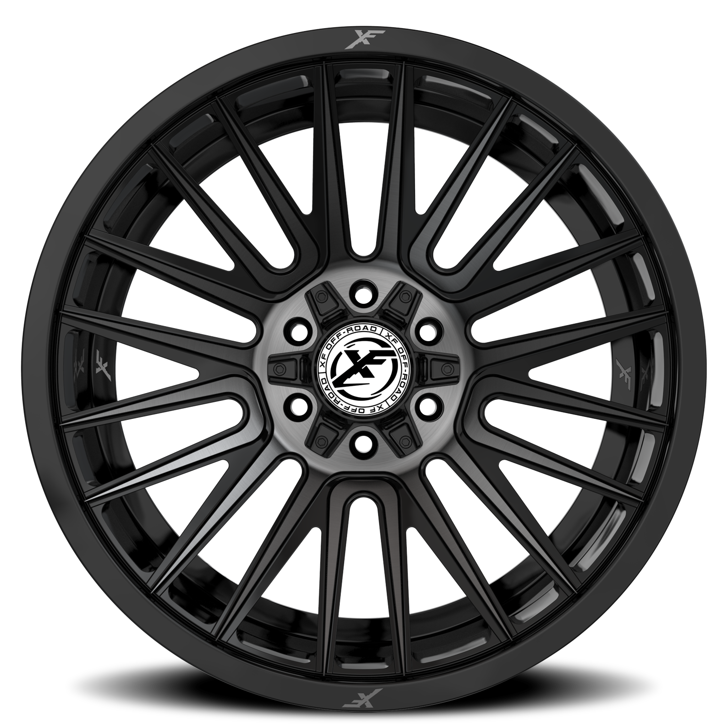 XF OFF-ROAD XF-234 20X10 -12 6X135/6X139.7 GLOSS BLACK & BRUSHED DOUBLE DARK TINT