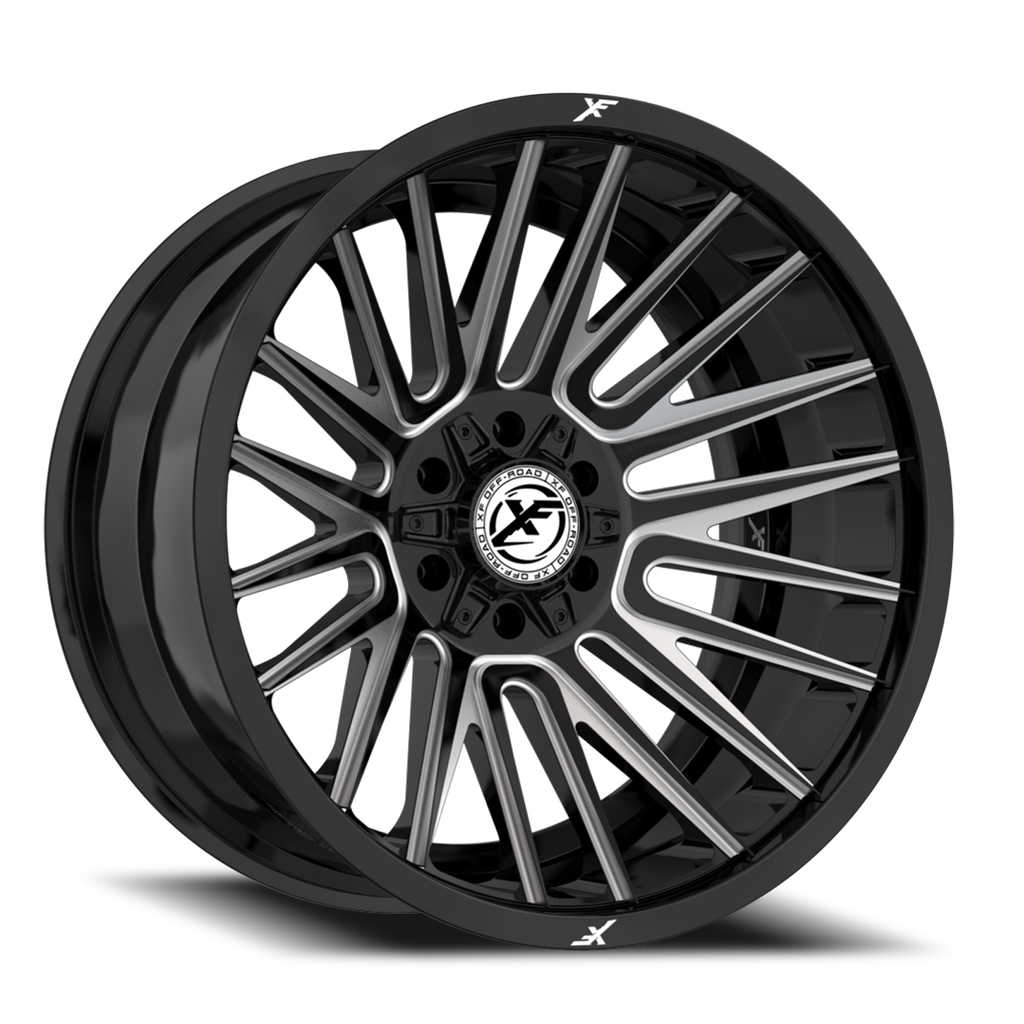 XF OFF-ROAD XF-234 17X9 12 5X127/5X139.7 GLOSS BLACK & MILLED