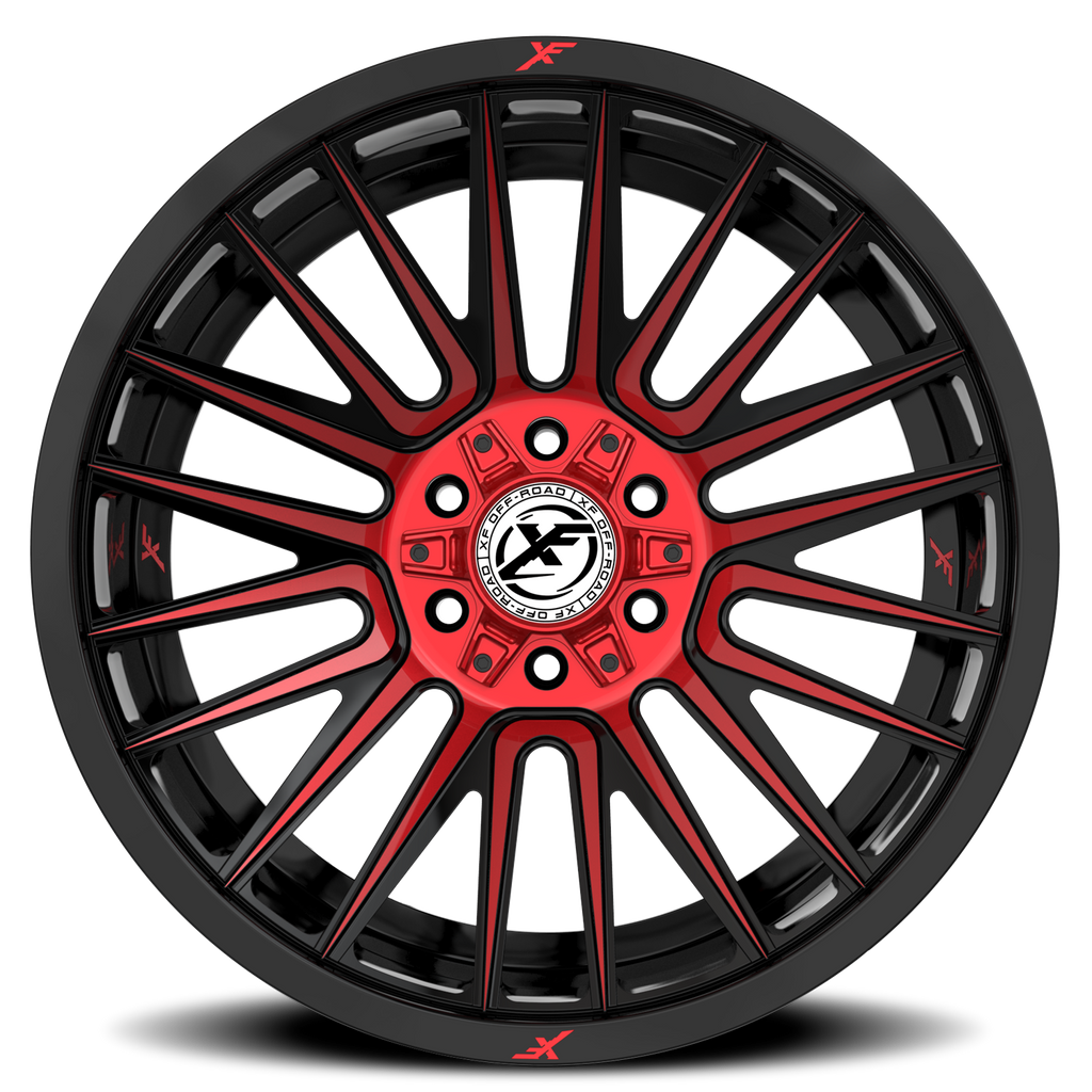 XF OFF-ROAD XF-234 20X10 -12 6X135/6X139.7 GLOSS BLACK & RED MACHINED