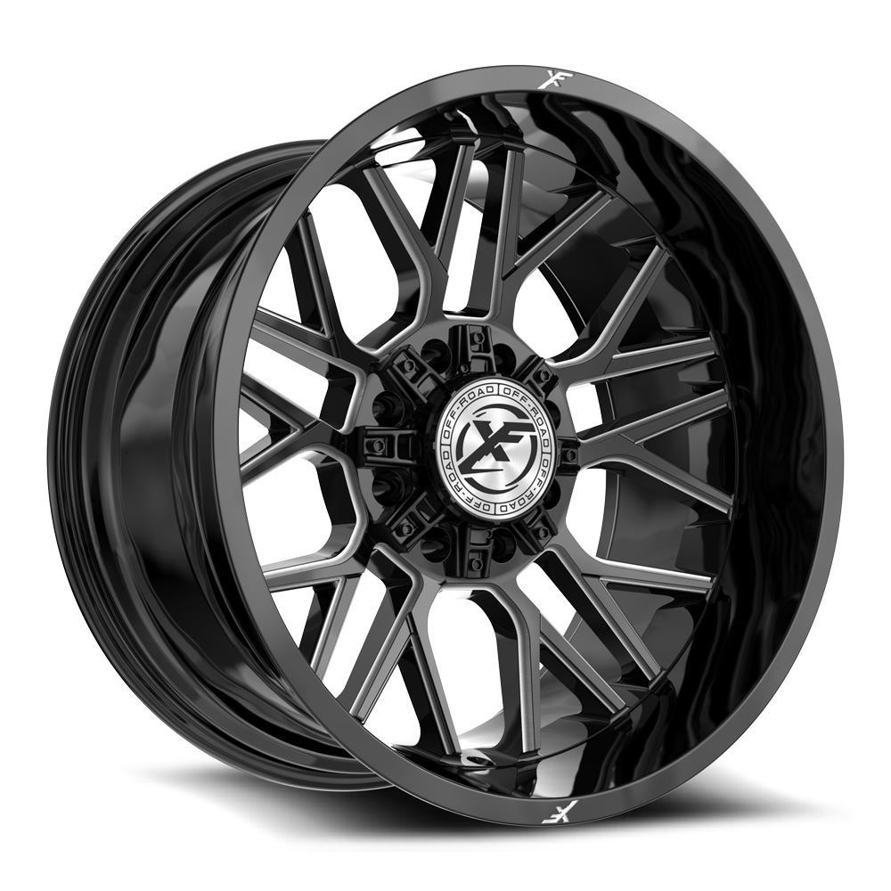 XF OFF-ROAD XF-235 22X12 -44 BLANK 8X GLOSS BLACK & MILLED