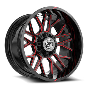 XF OFF-ROAD XF-235 24X12 -44 BLANK 5X/6X GLOSS BLACK & RED MILLED