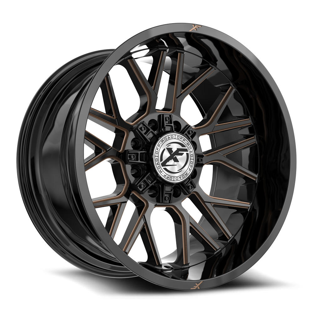 XF OFF-ROAD XF-235 20X12 -44 BLANK 8X GLOSS BLACK & BRONZE MILLED