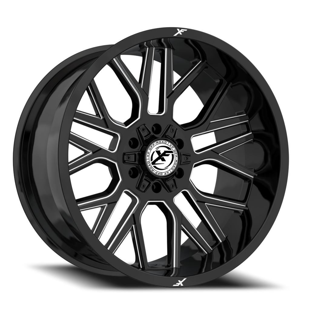 XF OFF-ROAD XF-235 20X10 -12 6X135/6X139.7 GLOSS BLACK & MILLED