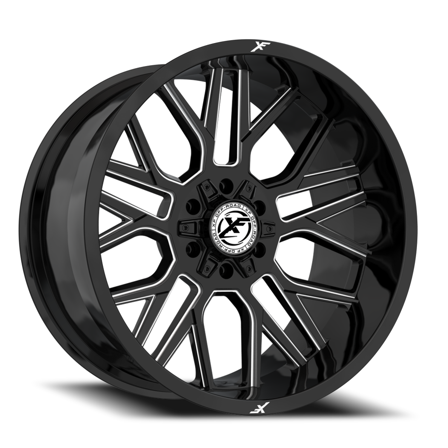 XF OFF-ROAD XF-235 20X10 -12 6X135/6X139.7 GLOSS BLACK & MILLED