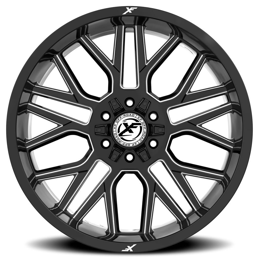 XF OFF-ROAD XF-235 20X10 -12 5X127/5X139.7 GLOSS BLACK & MILLED