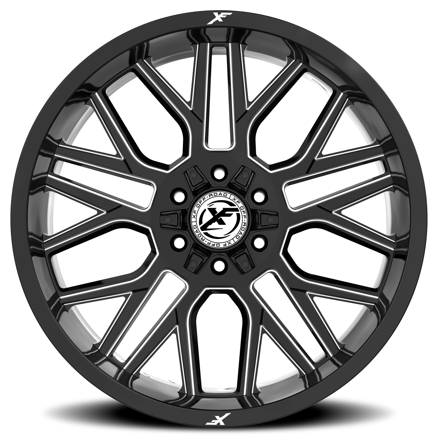 XF OFF-ROAD XF-235 20X10 -24 5X127/5X139.7 GLOSS BLACK & MILLED