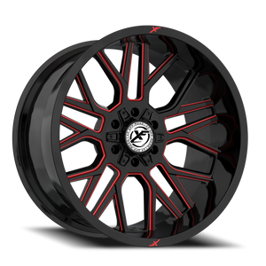 XF OFF-ROAD XF-235 20X10 -12 5X127/5X139.7 GLOSS BLACK & RED MILLED