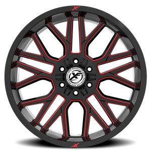 XF OFF-ROAD XF-235 20X10 -24 6X135/6X139.7 GLOSS BLACK & RED MILLED