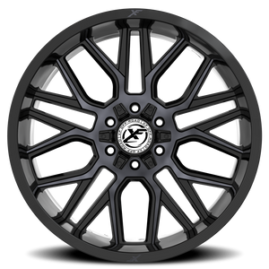 XF OFF-ROAD XF-235 20X9 0 5X127/5X139.7 GLOSS BLACK & MACHINED TITANIUM DOUBLE DARK TINT