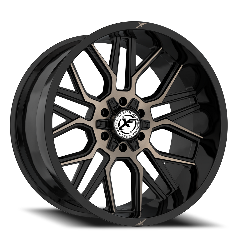 XF OFF-ROAD XF-235 20X10 -12 5X127/5X139.7 GLOSS BLACK & BRONZE MILLED