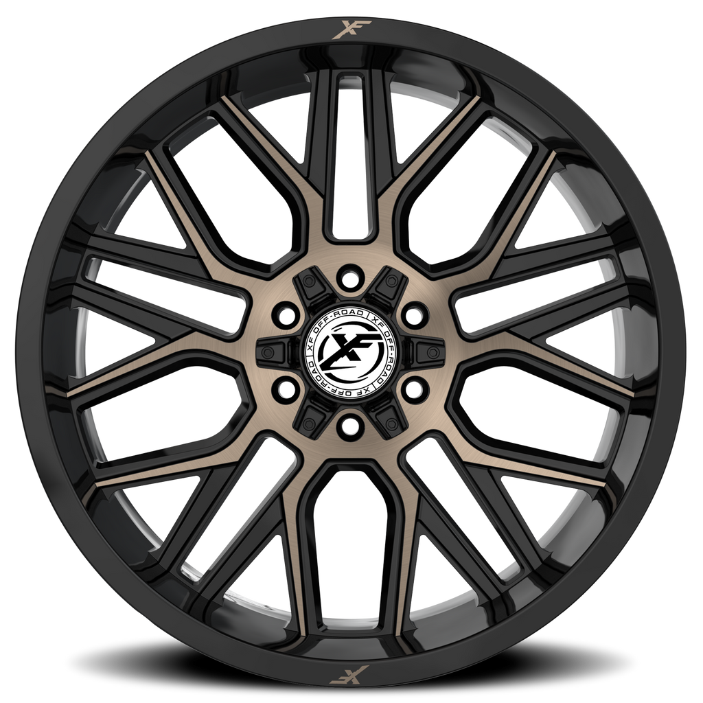 XF OFF-ROAD XF-235 20X10 -12 5X127/5X139.7 GLOSS BLACK & BRONZE MILLED