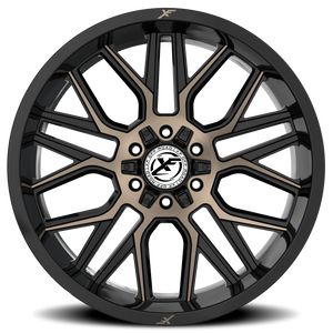 XF OFF-ROAD XF-235 20X10 -12 5X127/5X139.7 GLOSS BLACK & BRONZE MILLED