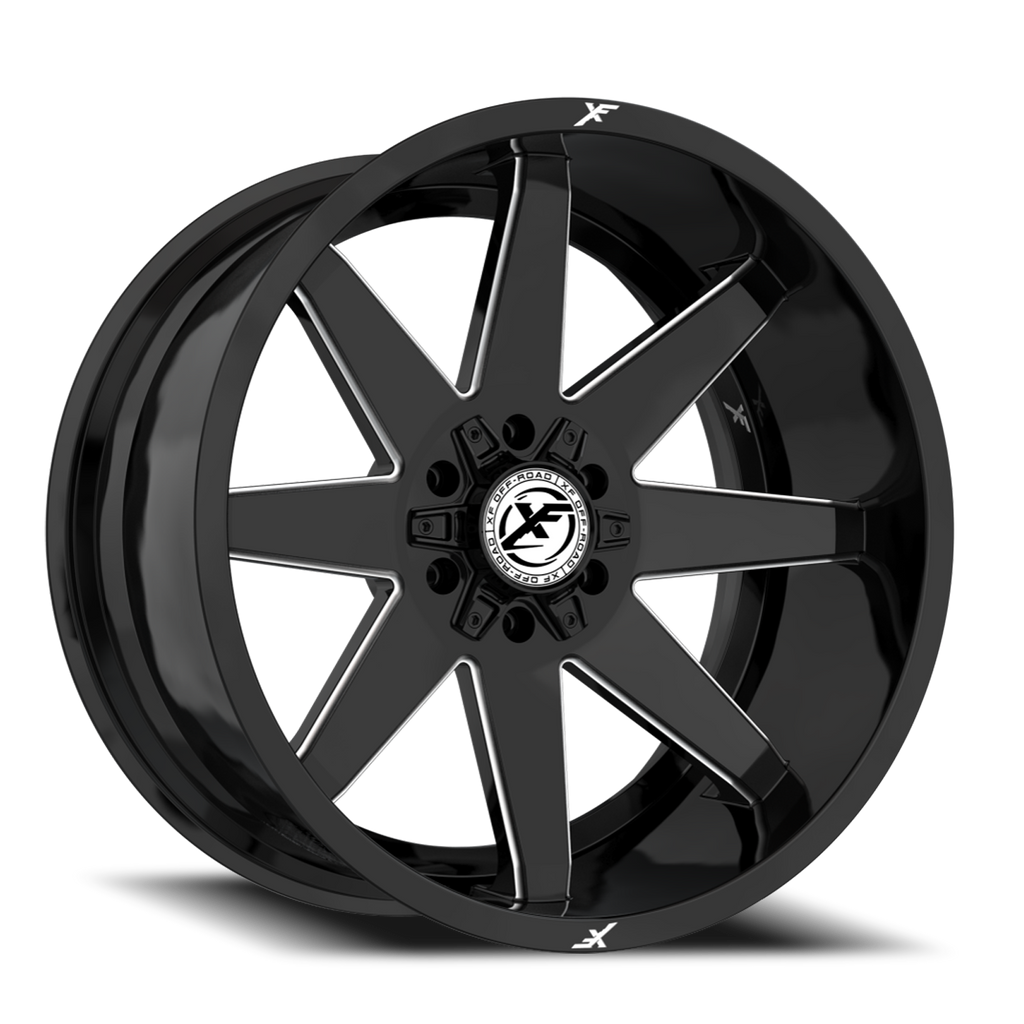 XF OFF-ROAD XF-236 20X10 -12 5X127/5X139.7 GLOSS BLACK & MILLED