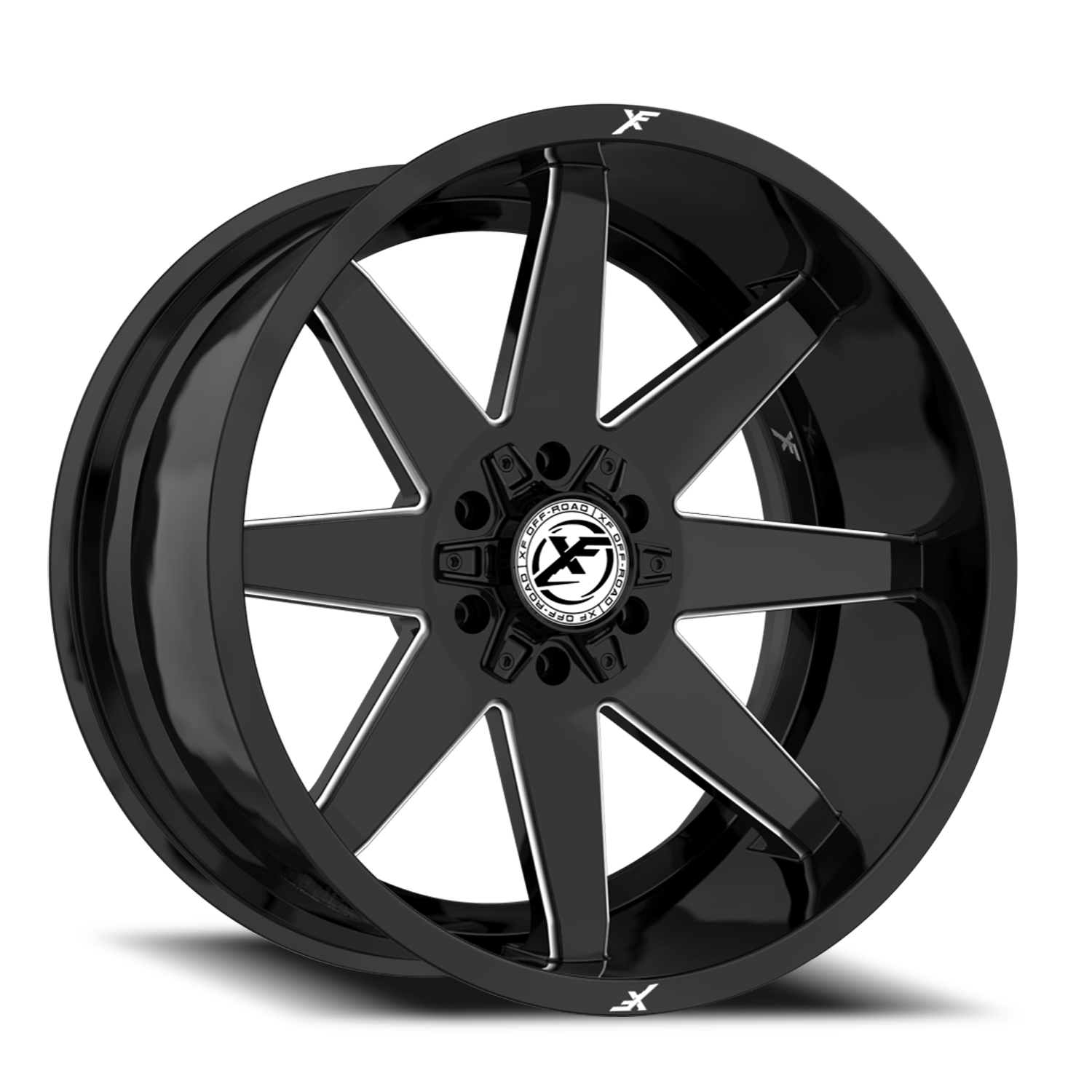 XF OFF-ROAD XF-236 20X10 -12 5X127/5X139.7 GLOSS BLACK & MILLED