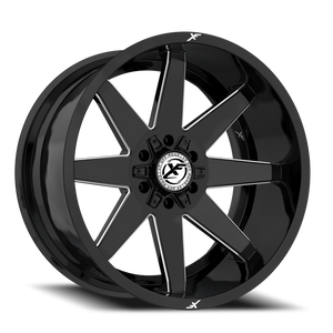 XF OFF-ROAD XF-236 20X10 -12 5X127/5X139.7 GLOSS BLACK & MILLED