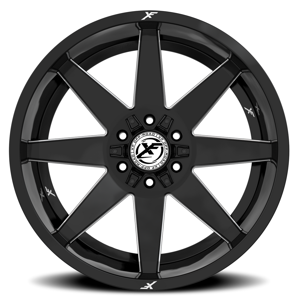 XF OFF-ROAD XF-236 20X10 -12 8X165.1/8X170 GLOSS BLACK & MILLED