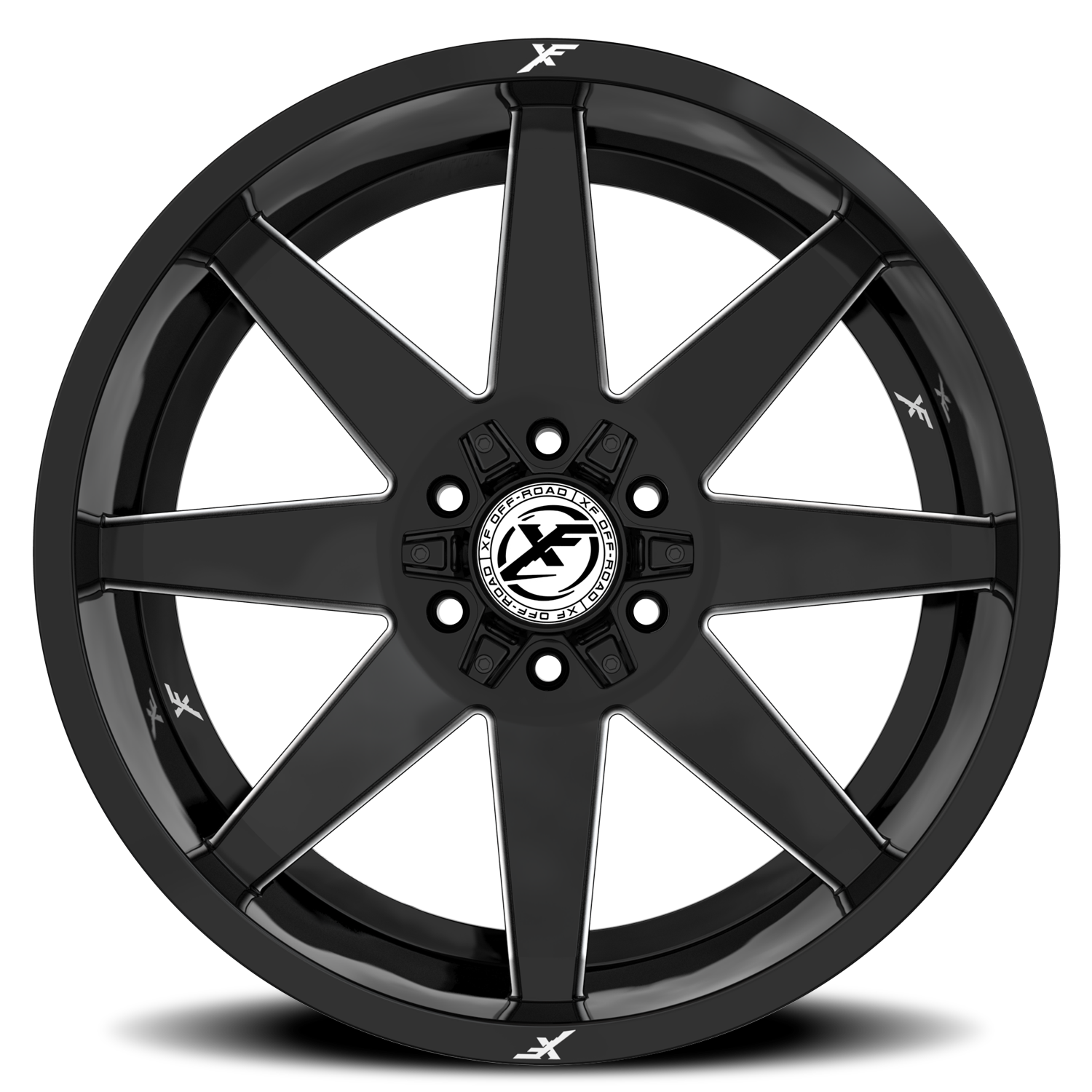 XF OFF-ROAD XF-236 20X10 -12 8X165.1/8X170 GLOSS BLACK & MILLED