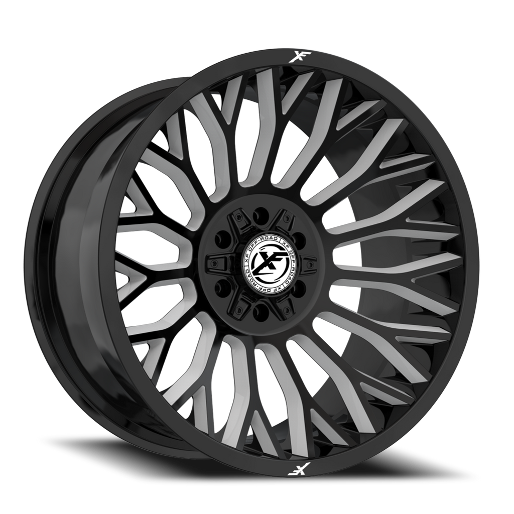 XF OFF-ROAD XF-237 20X10 -12 5X127/5X139.7 GLOSS BLACK & MILLED