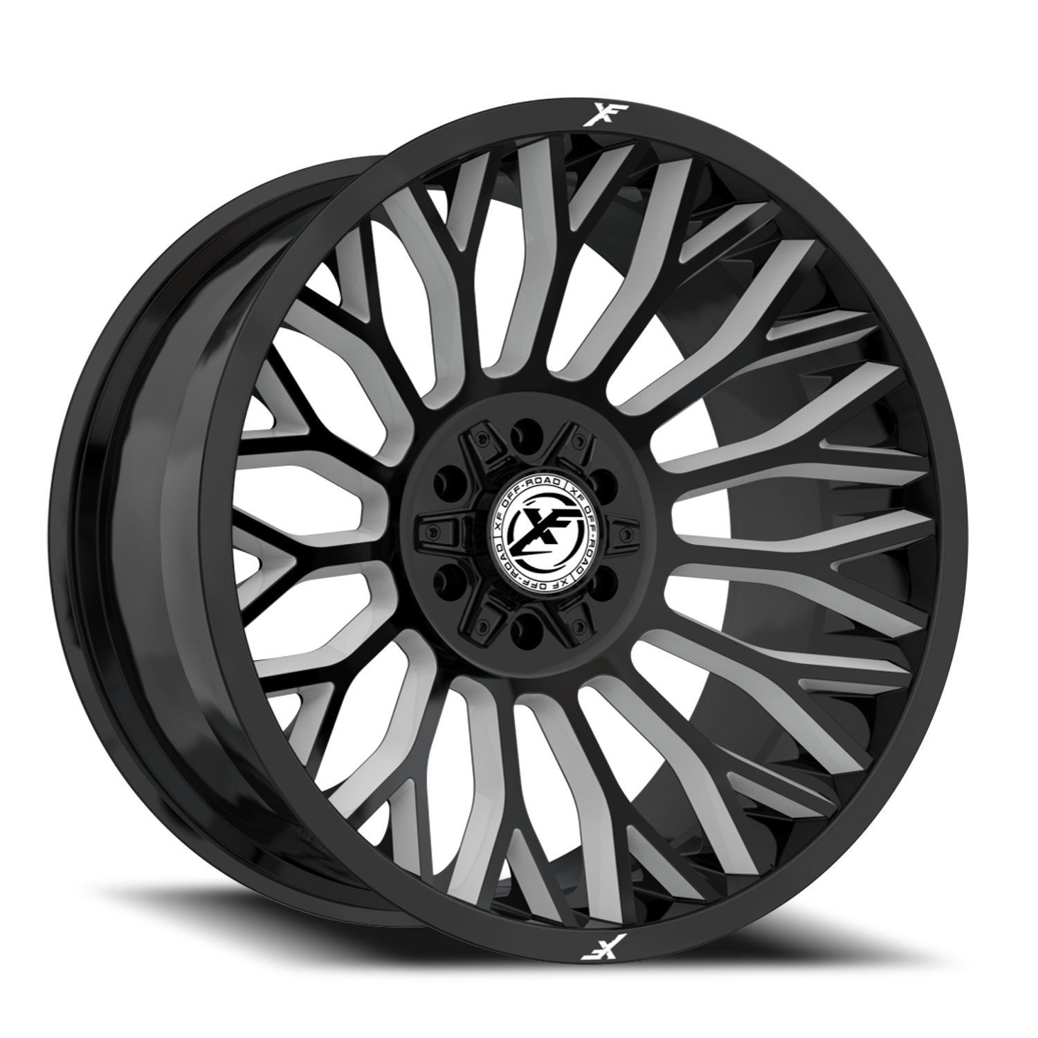 XF OFF-ROAD XF-237 26X12 -44 6X135/6X139.7 GLOSS BLACK & MILLED