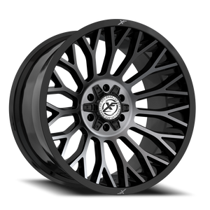 XF OFF-ROAD XF-237 20X9 0 6X135/6X139.7 GLOSS BLACK & MACHINED TITANIUM DOUBLE DARK TINT