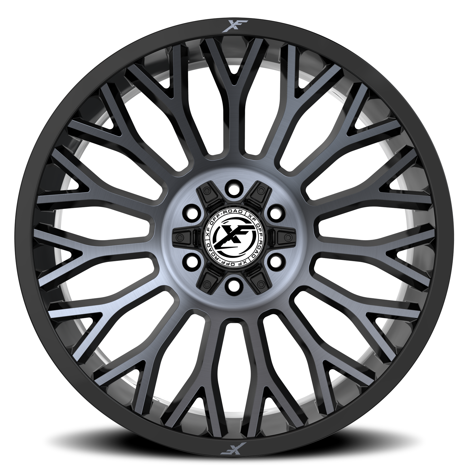 XF OFF-ROAD XF-237 20X10 -12 6X135/6X139.7 GLOSS BLACK & MACHINED TITANIUM DOUBLE DARK TINT