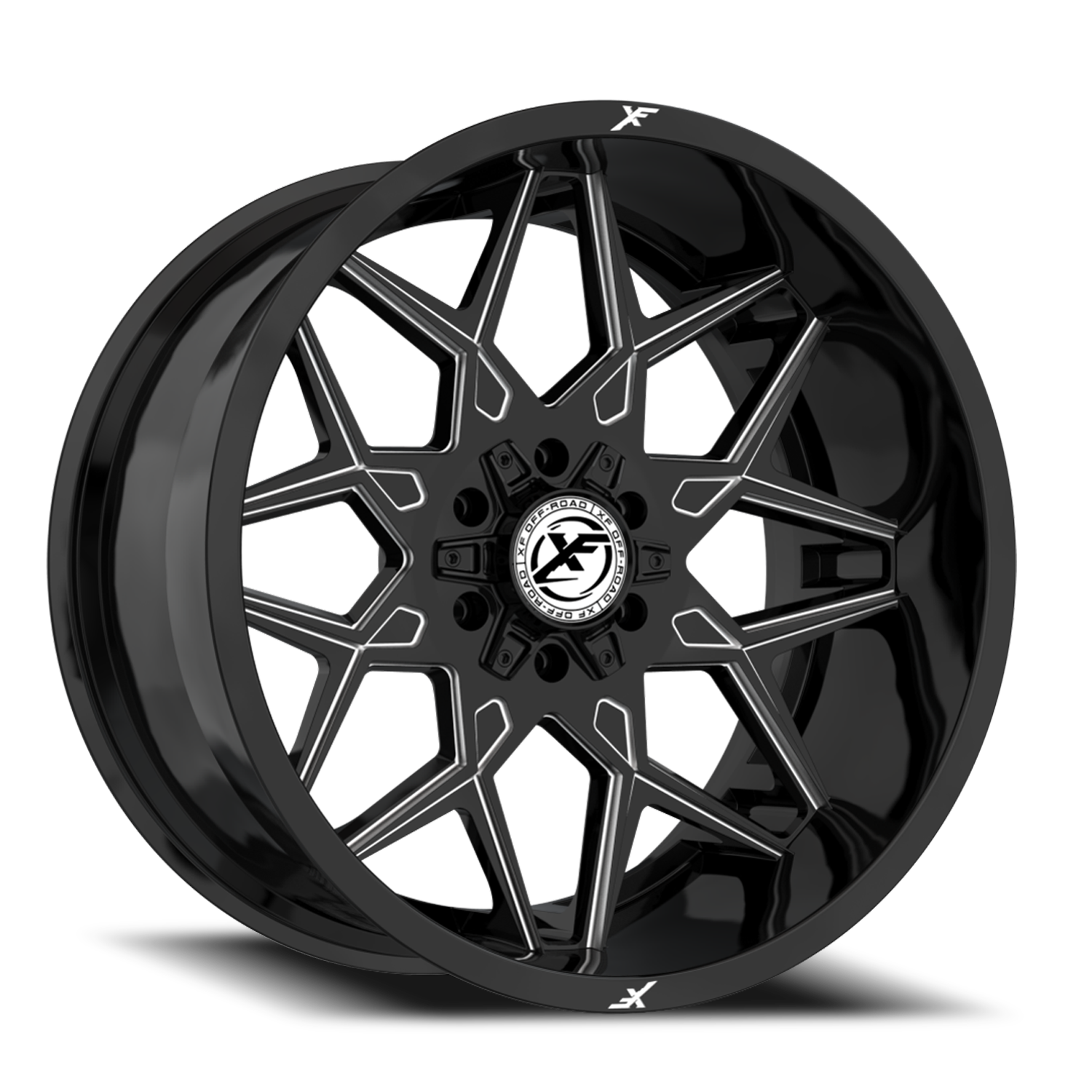 XF OFF-ROAD XF-238 20X10 -24 5X127/5X139.7 GLOSS BLACK & MILLED