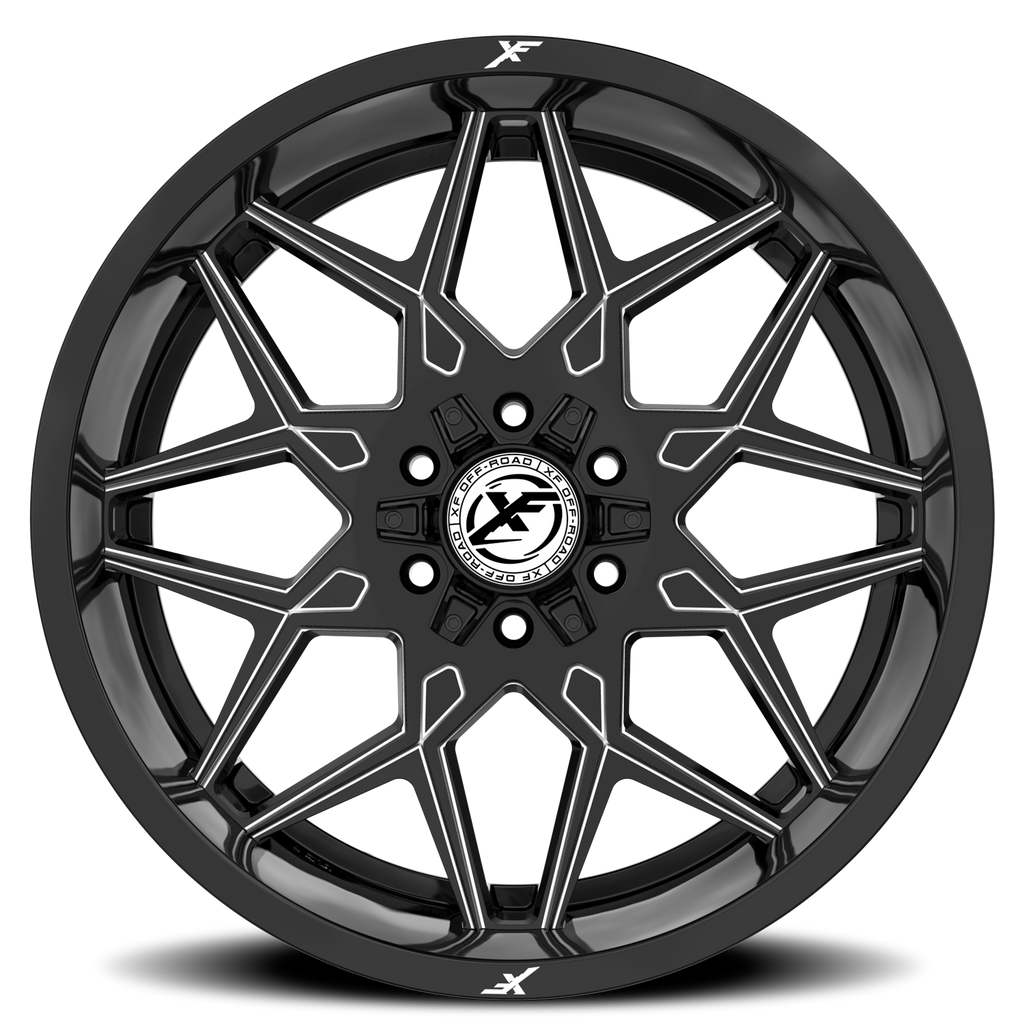 XF OFF-ROAD XF-238 17X9 0 5X127/5X139.7 GLOSS BLACK & MILLED