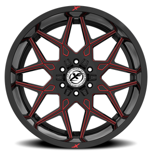 XF OFF-ROAD XF-238 20X10 -12 8X165.1/8X180 GLOSS BLACK & RED MILLED