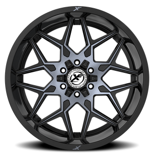 XF OFF-ROAD XF-238 20X10 -12 8X165.1/8X170 GLOSS BLACK & MACHINED TITANIUM DOUBLE DARK TINT