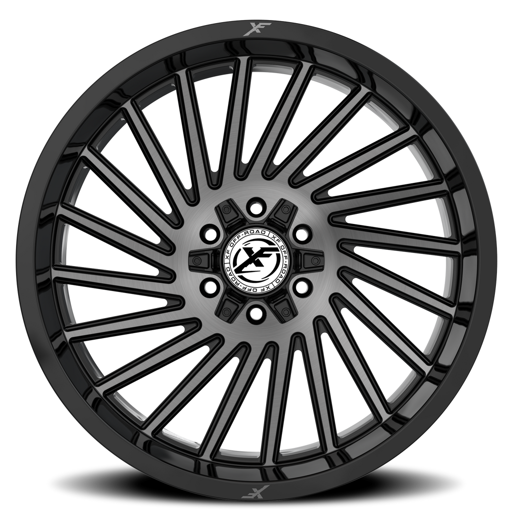 XF OFF-ROAD XF-239 20X10 -12 5X127/5X139.7 GLOSS BLACK & BRUSHED DOUBLE DARK TINT