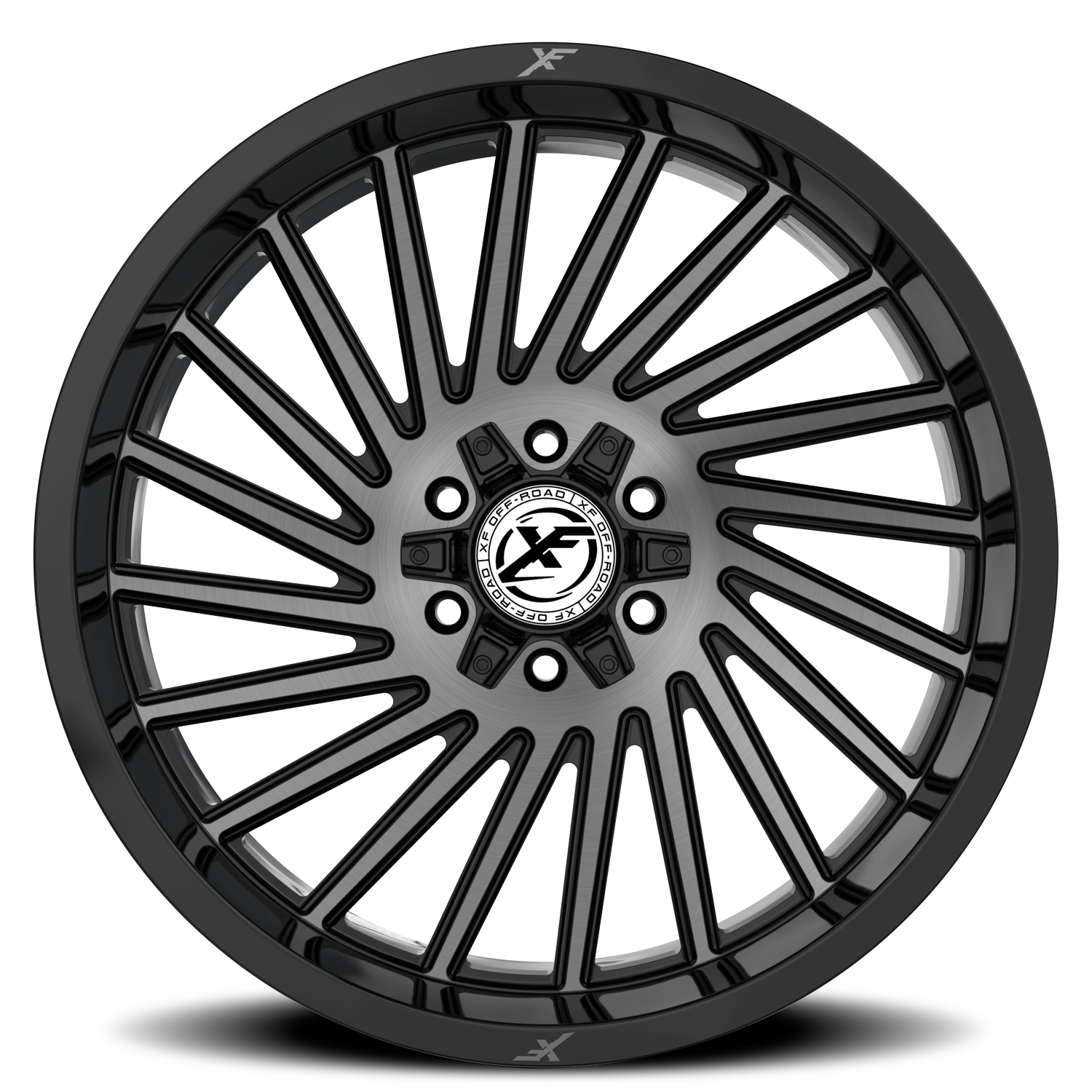 XF OFF-ROAD XF-239 20X10 -12 5X127/5X139.7 GLOSS BLACK & BRUSHED DOUBLE DARK TINT