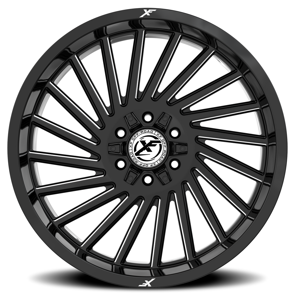 XF OFF-ROAD XF-239 22X12 -44 8X165.1/8X170 GLOSS BLACK & MILLED