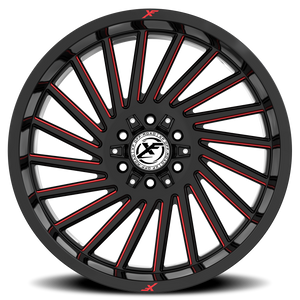 XF OFF-ROAD XF-239 20X10 -12 5X127/5X139.7 GLOSS BLACK & RED MILLED