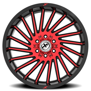 XF OFF-ROAD XF-239 22X12 -44 5X127/5X139.7 GLOSS BLACK & RED MACHINED